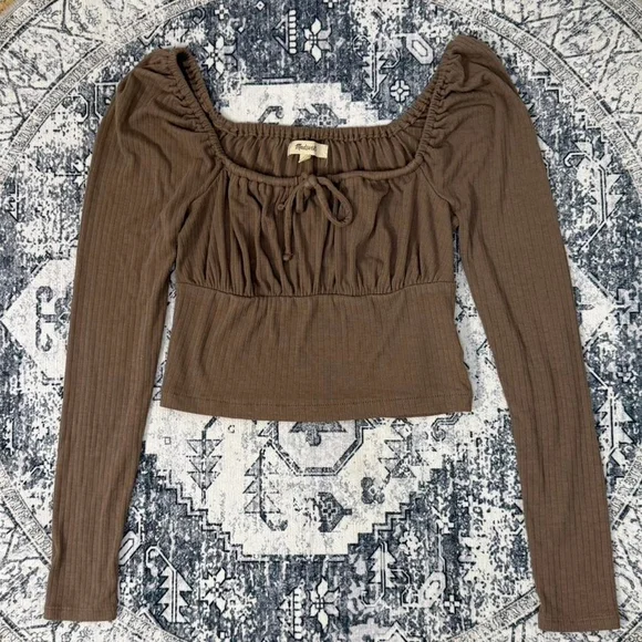 Madewell Square Neck Long Sleeve Top - Size XS - Picture 3 of 5